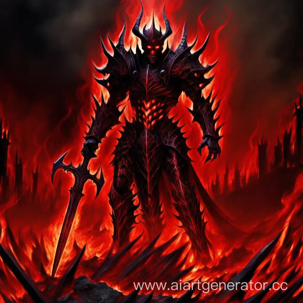 Malevolent-Ruler-of-Hell-in-BlackandRed-Armor-Amidst-Infernal-Flames