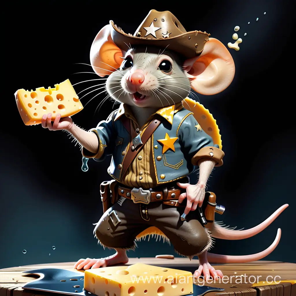 Cowboy-Rat-with-Cheese-and-Pistol-by-the-Water