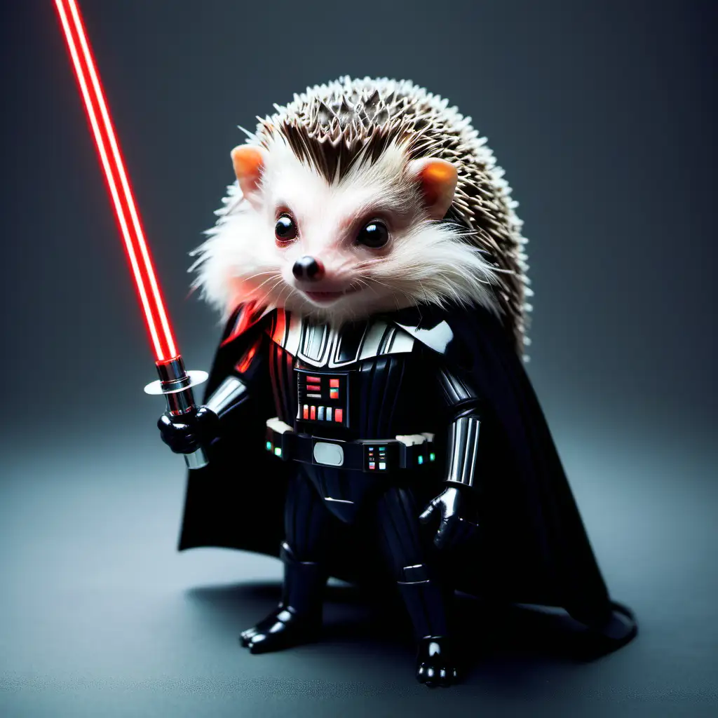 Hedgehog Darth Vader Mashup A Quirky Blend of SciFi and Nature