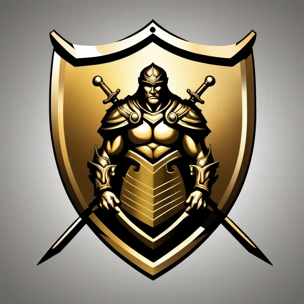 Majestic ShieldBearing Warrior Throne Logo for GoldFather