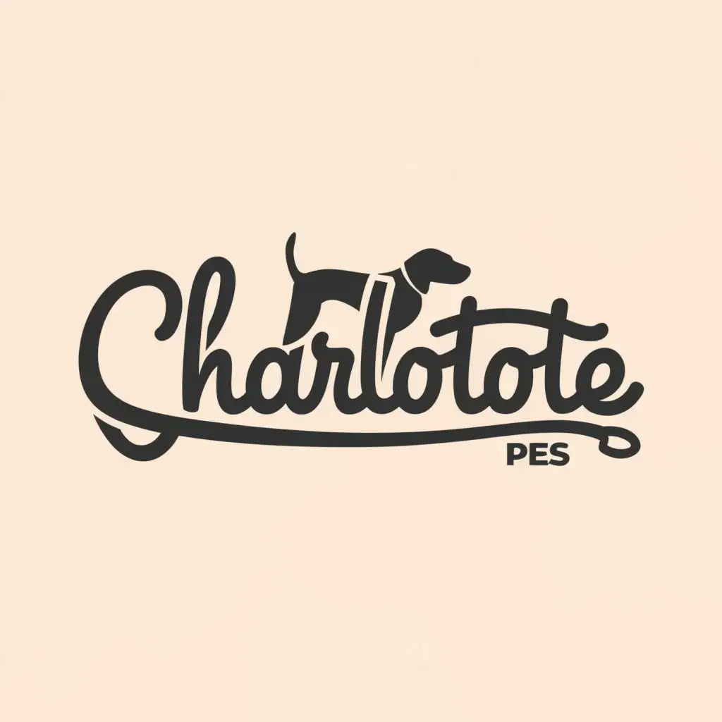 a logo design,with the text "Charlotte", main symbol:dog leashes,Minimalistic,be used in Animals Pets industry,clear background