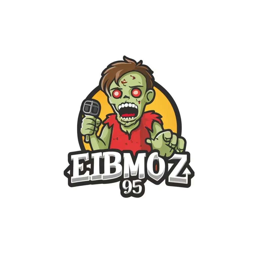 a logo design,with the text "Eibmoz95", main symbol:Zombie,Moderate,be used in Entertainment industry,clear background