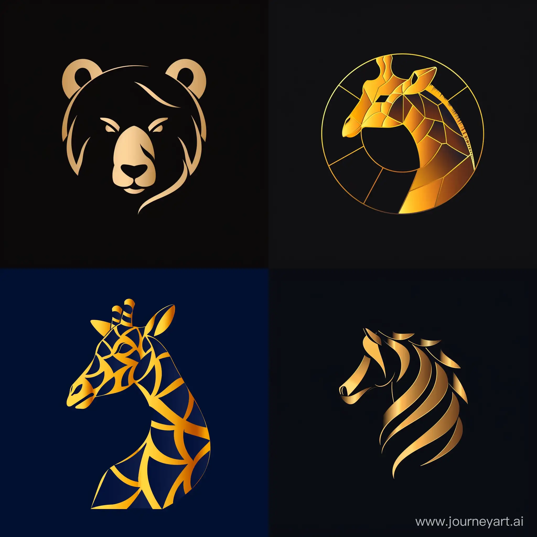 animal logo using the golden ratio, vector