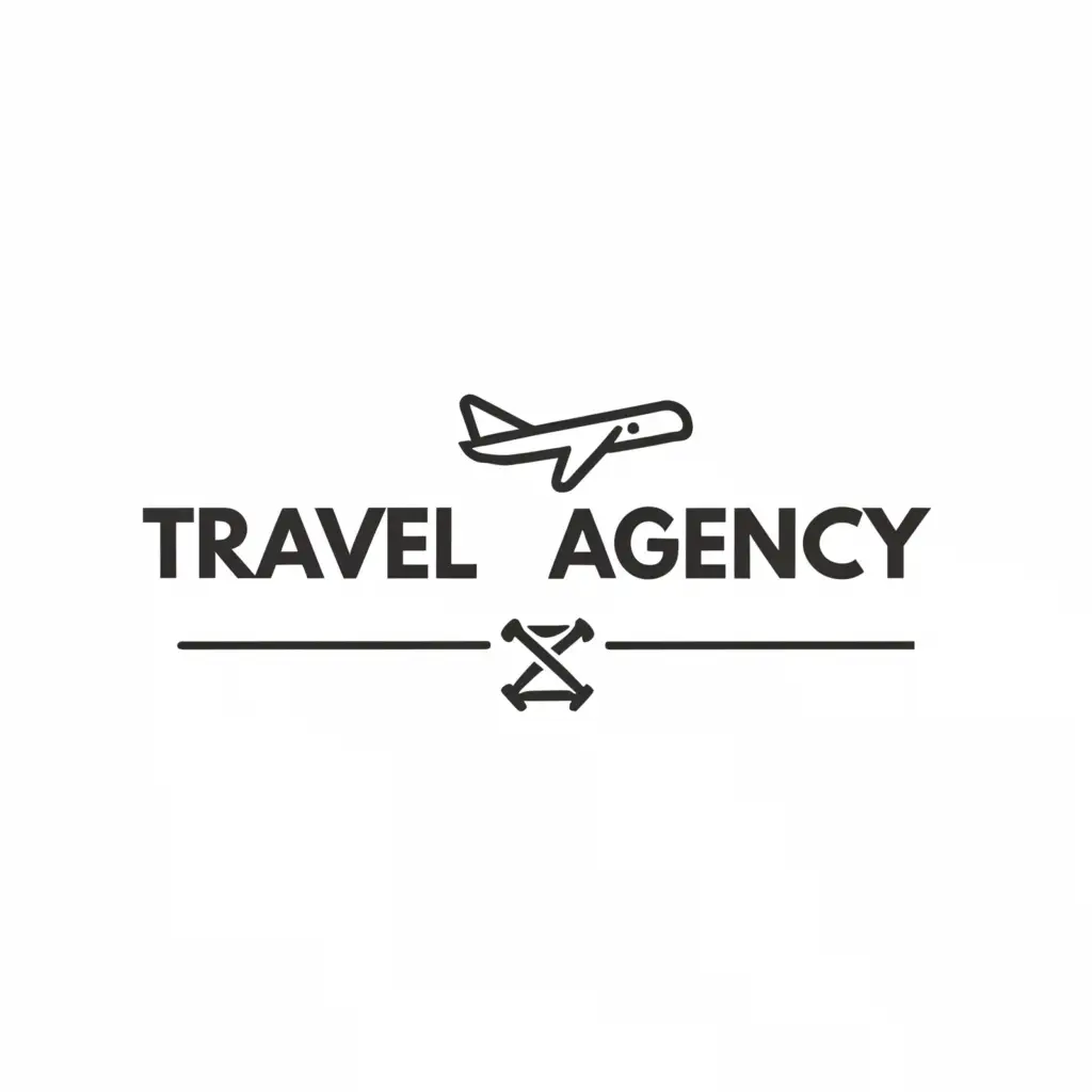 a logo design,with the text "Travel Agency", main symbol:plane,Minimalistic,be used in Restaurant industry,clear background