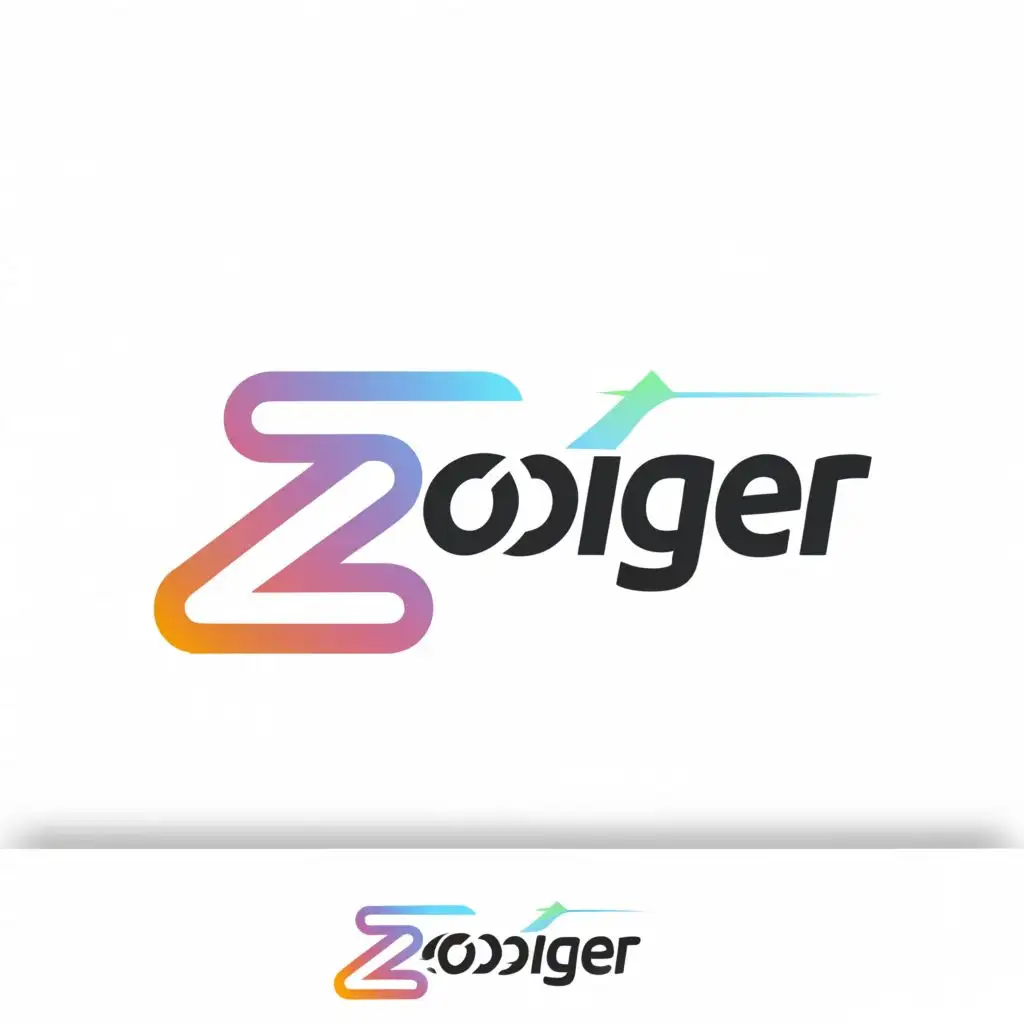 a logo design,with the text 'ZOOMGER', 
or  is sky blue. 