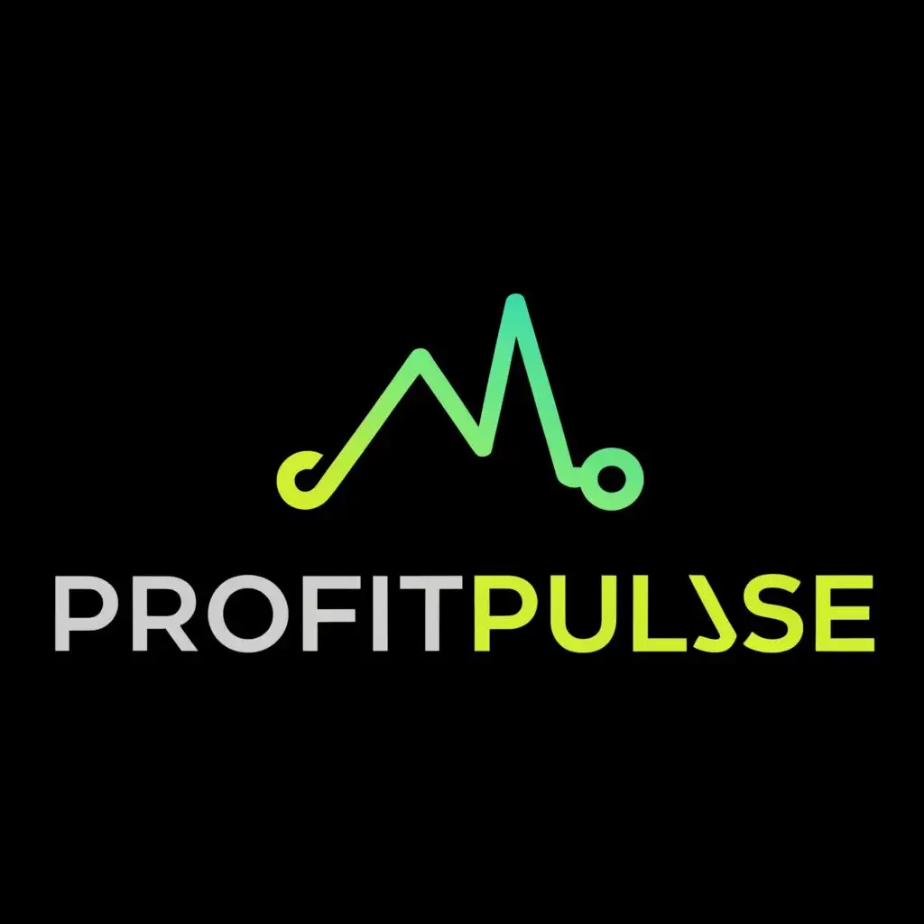 a logo design,with the text "PROFIT PULSE", main symbol:P with finance graph green candles as heart pulse,Moderate,be used in Finance industry,clear background