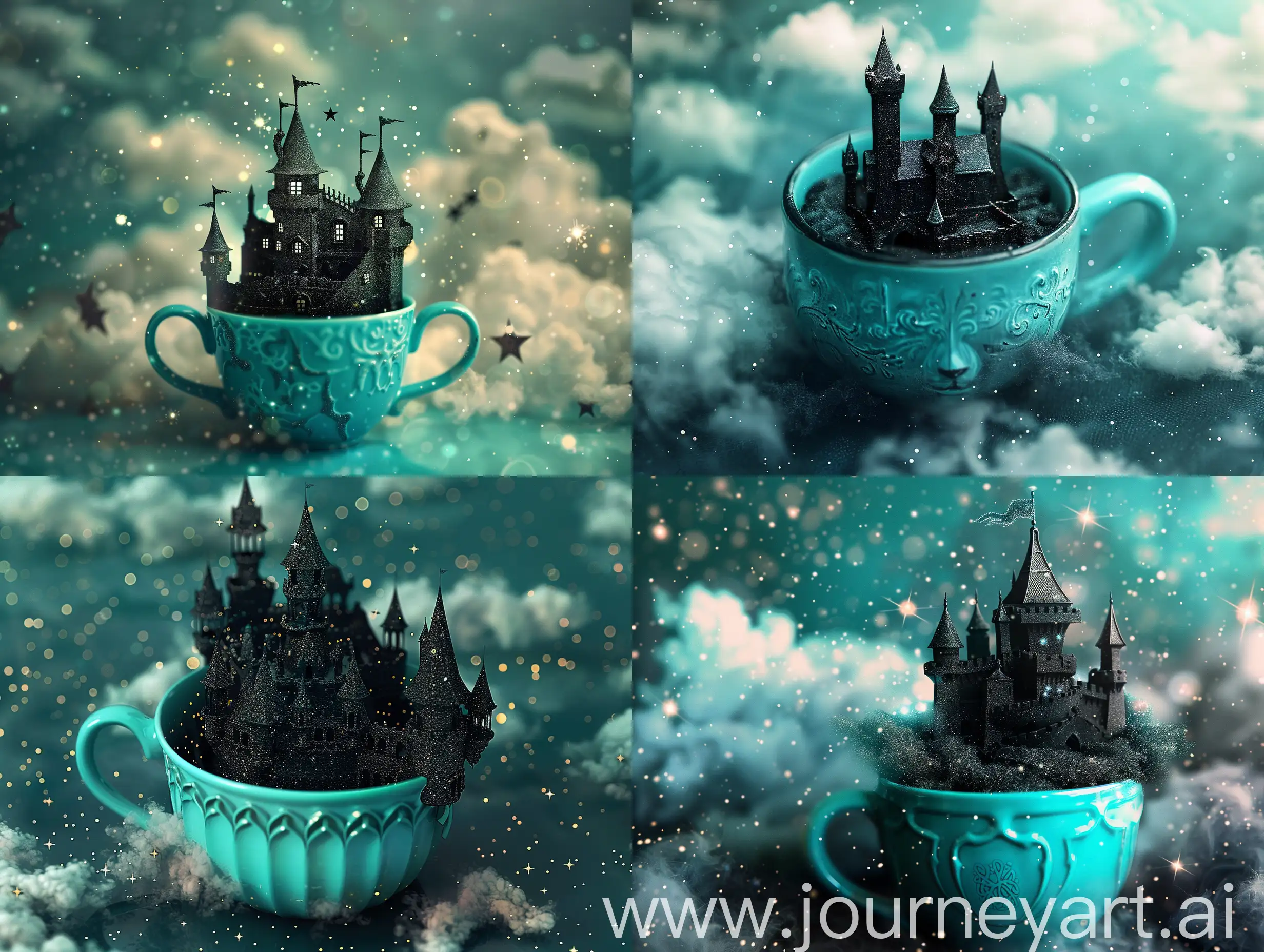 Enchanting-Black-Castle-in-Turquoise-Cup-Magical-Fairy-Tale-Scene