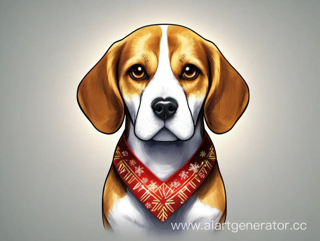Joyful-Beagle-Unwrapping-New-Years-Gift-in-Festive-Celebration
