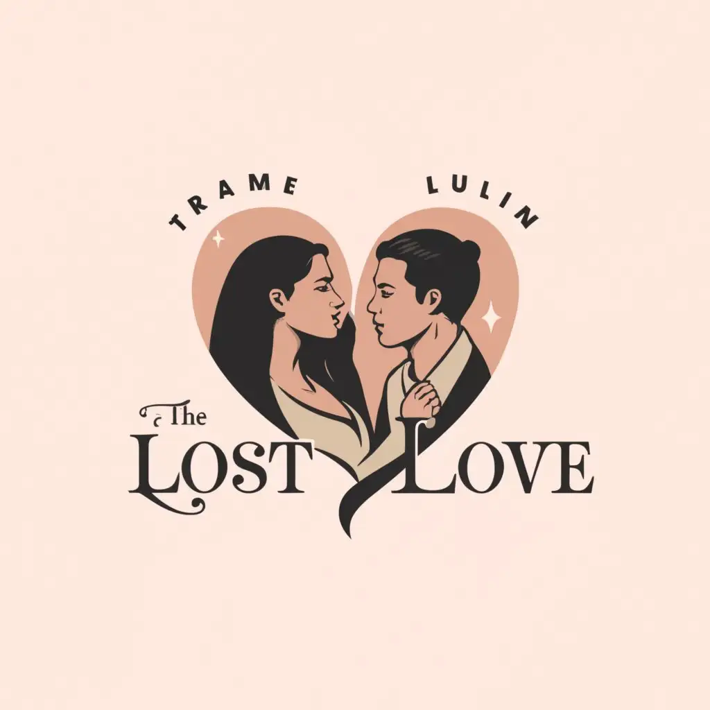 a logo design,with the text "The_Lost_Love", main symbol:a beautiful couple that love each other but are not meant for each other,Moderate,clear background