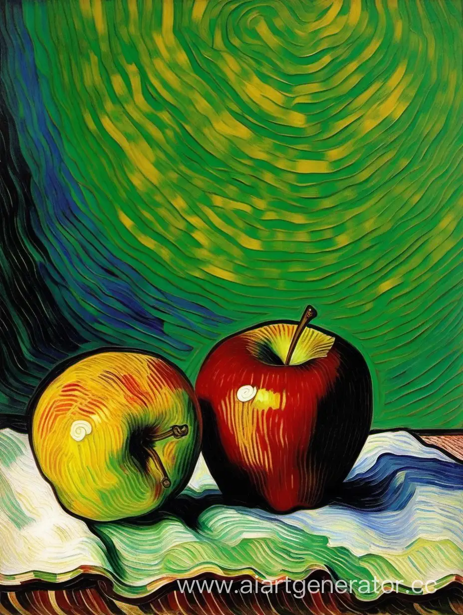 Vibrant-Still-Life-Van-GoghInspired-Apple-Arrangement