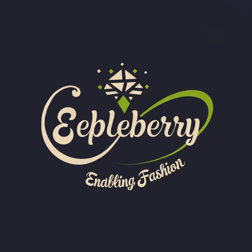 logo, a diamond with the text "EEPLEBERRY", with the slogan text "enabling fashion" typography