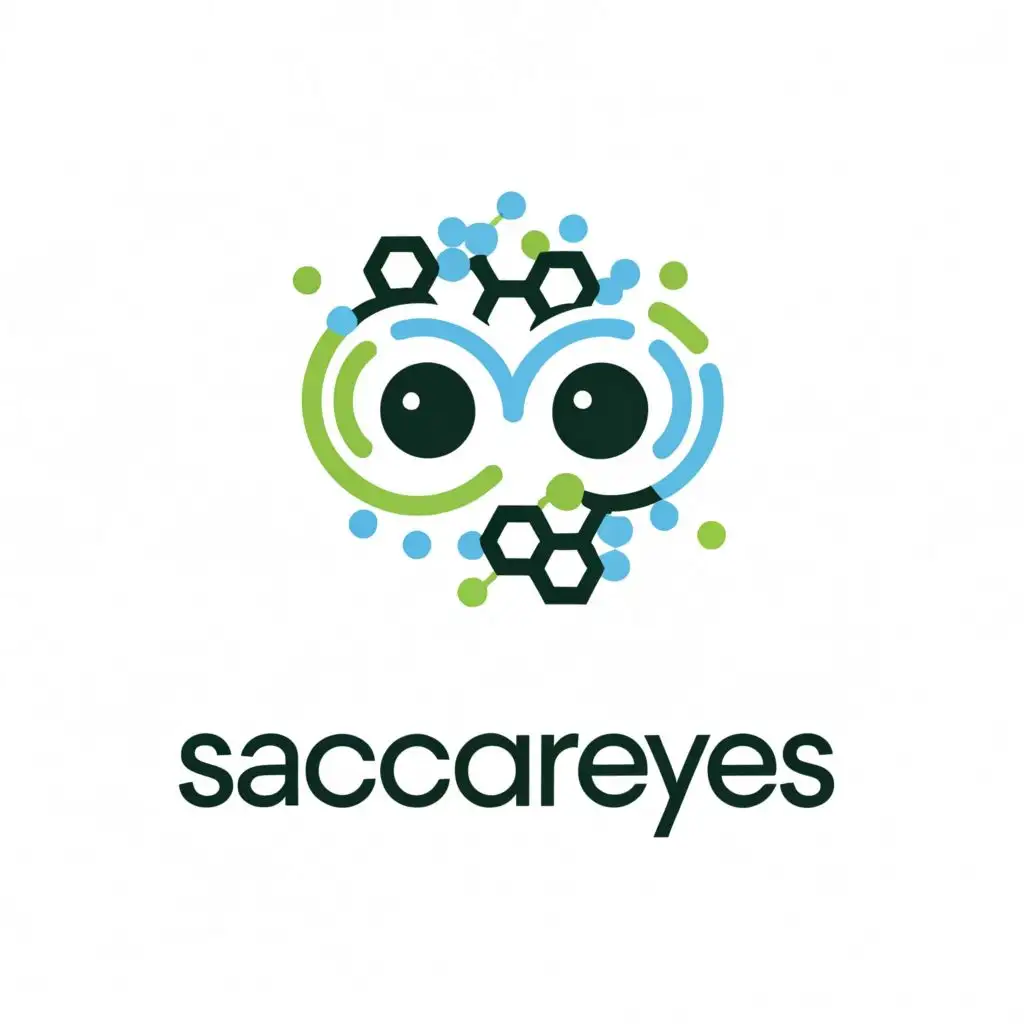 a logo design,with the text "Saccareyes", main symbol:Eyes, glucose,Minimalistic,be used in Medical Dental industry,clear background