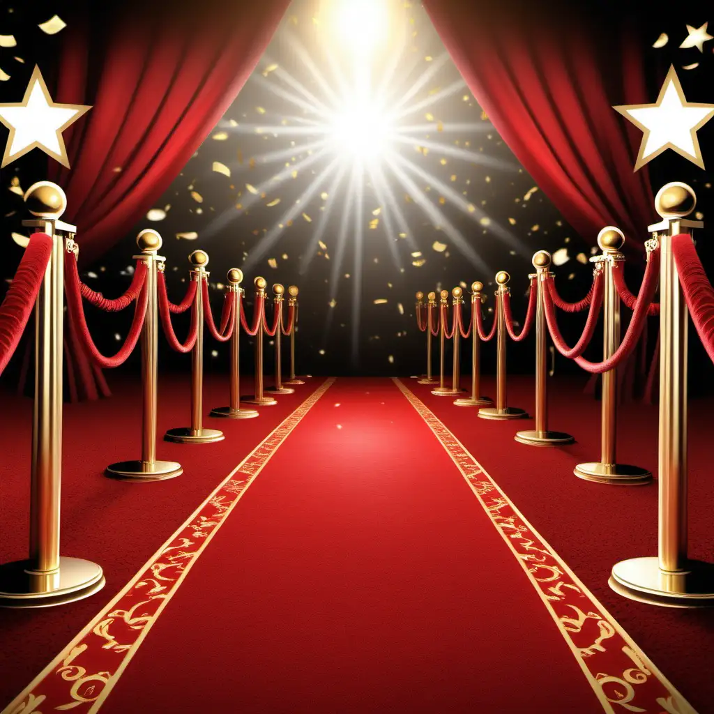 Luxurious Red Carpet Movie Premiere with Glamorous Movie Stars