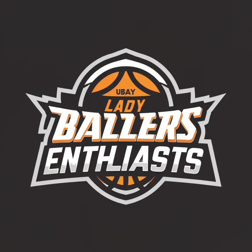 a logo design,with the text "UBAY LADY BALLERS ENTHUSIAST", main symbol:"""
SIMPLE
""",complex,clear background