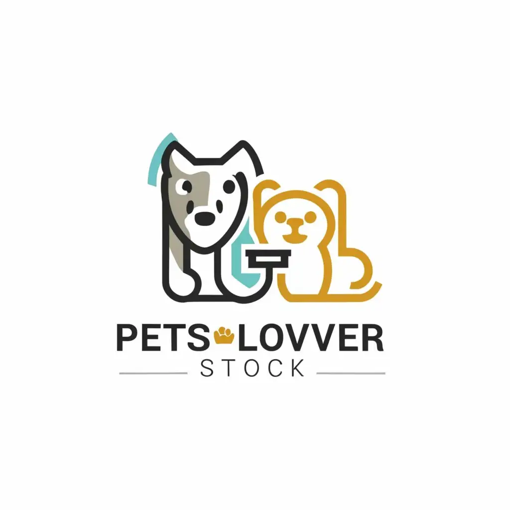 a logo design,with the text "Pets Lover Stock", main symbol:Magazine stock animal gadget home play dog cat,Moderate,clear background
