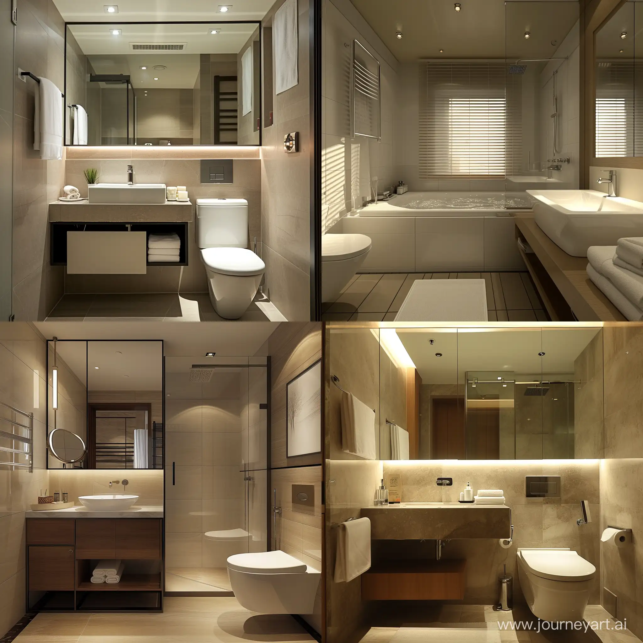 simple hotel bath room in modern style photo quality