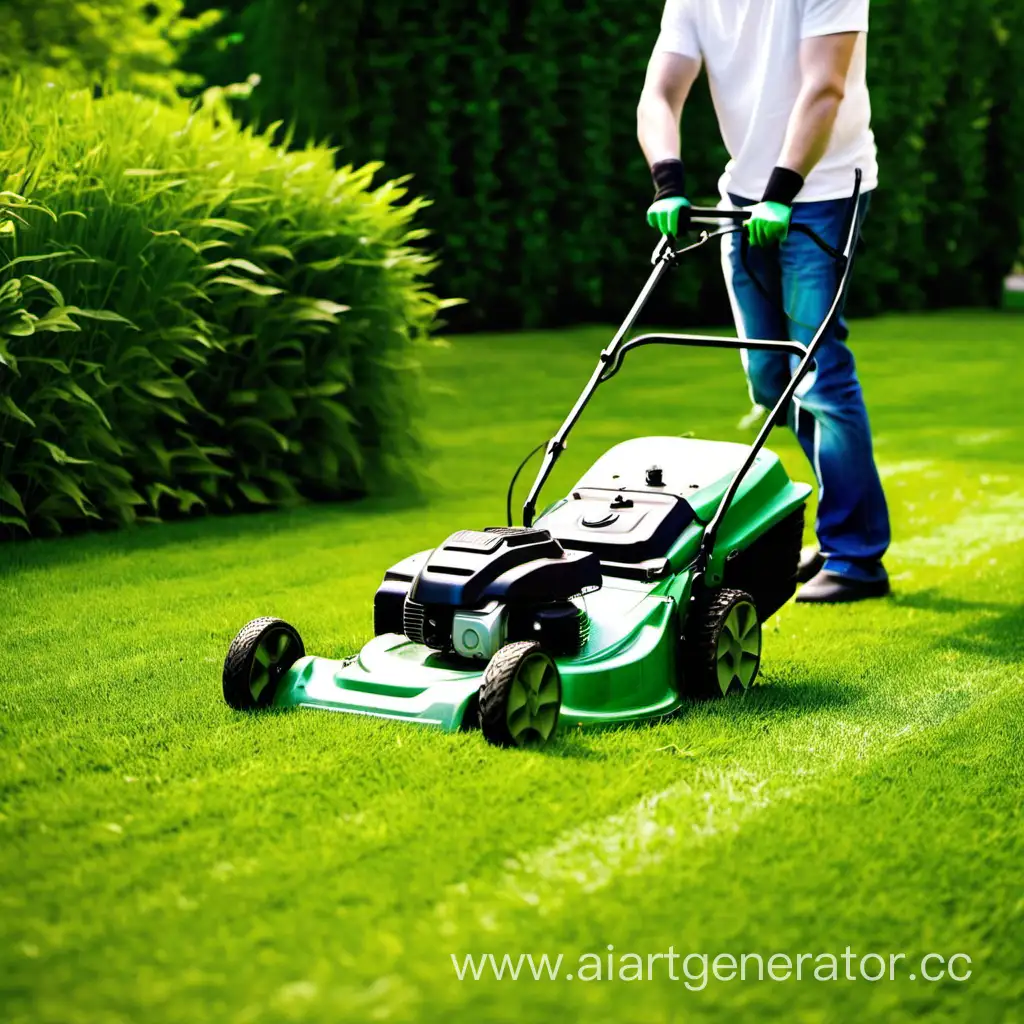 Lawn-Mowing-Scene-with-a-Powerful-Lawnmower