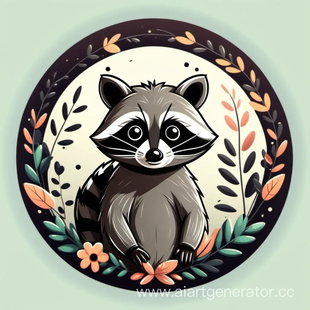 Cartoonish-Raccoon-in-a-Beautiful-Circle