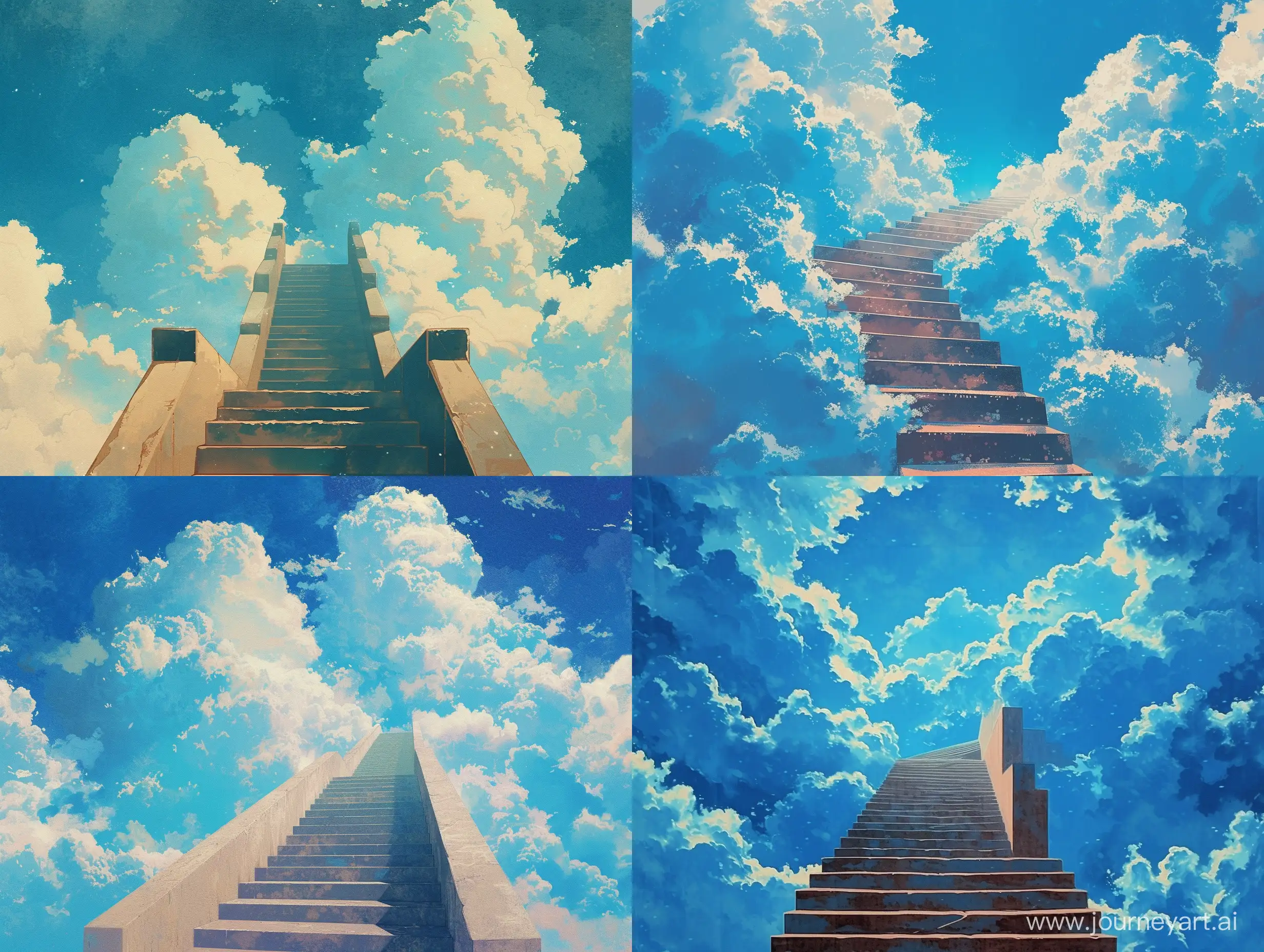 Retro-Stairway-to-Cloudy-Skies-Syd-Meads-Nostalgic-Synthwave-Art-Poster