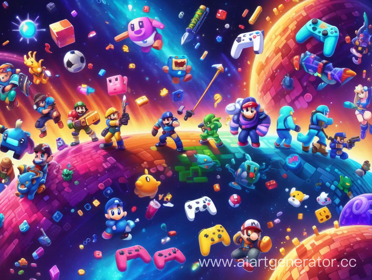 Pixelated-Paradise-A-Vibrant-Gaming-Universe-of-Pixels