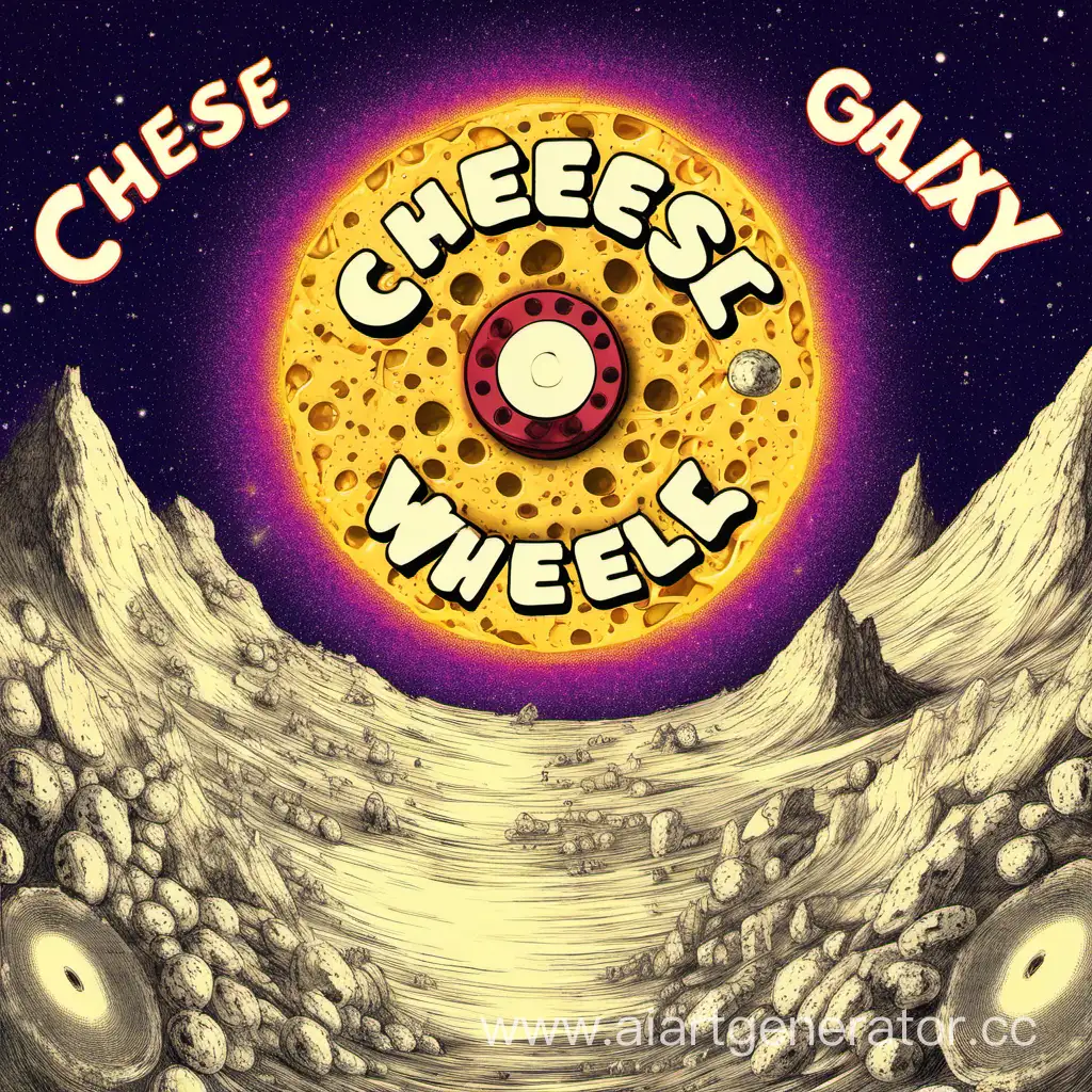 album cover for an album called "Cheese Wheel Galaxy"