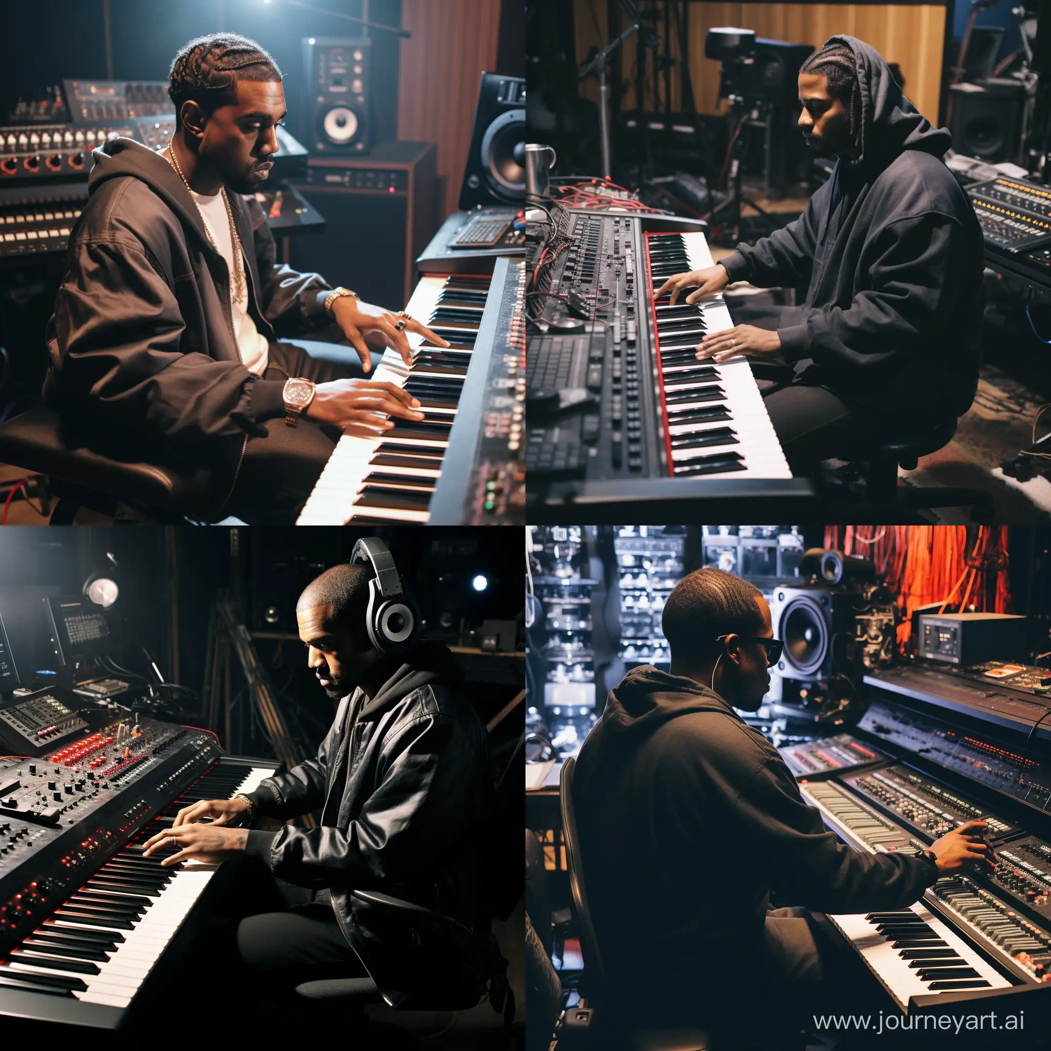 Kanye-West-Creating-Music-in-the-Studio