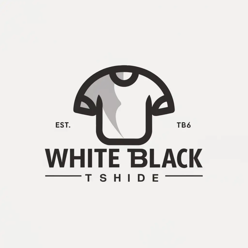 a logo design, with the text 'white black T-shirts', main symbol: logo for a clothing store, black and white t-shirt, Moderate, be used in Retail industry, clear background