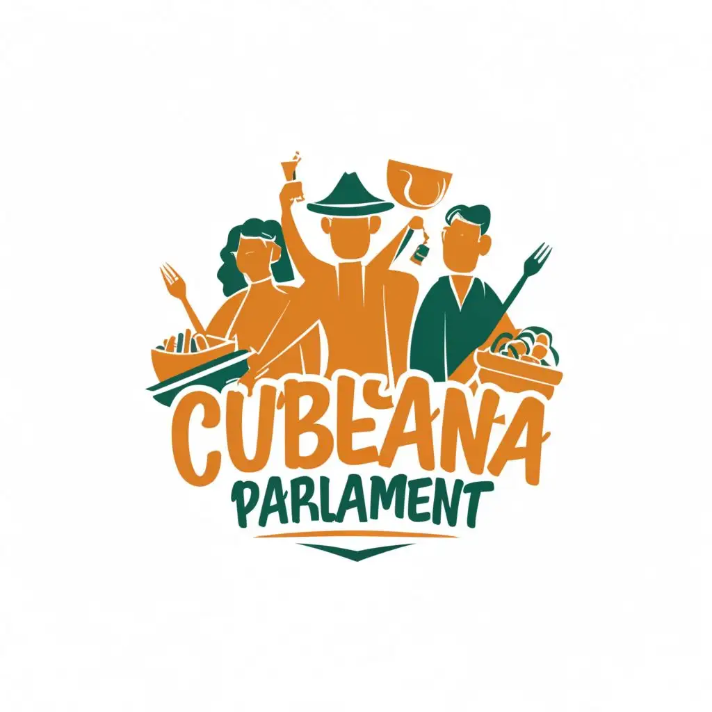 logo, people with food, with the text "Cubana Parliament", typography, be used in Home Family industry