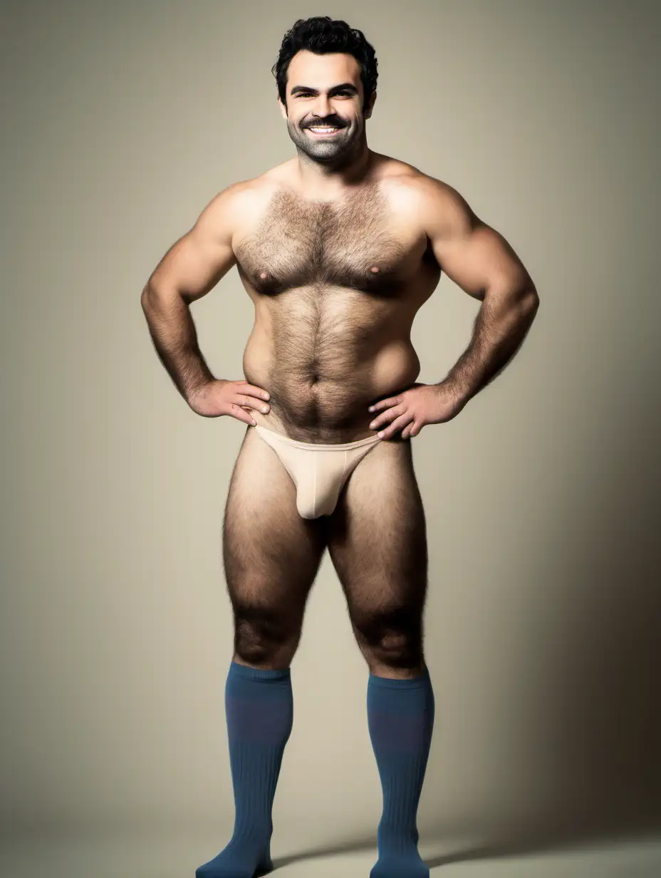 Athletic Nude Portrait of Alexandre Despatie Lookalike in Socks