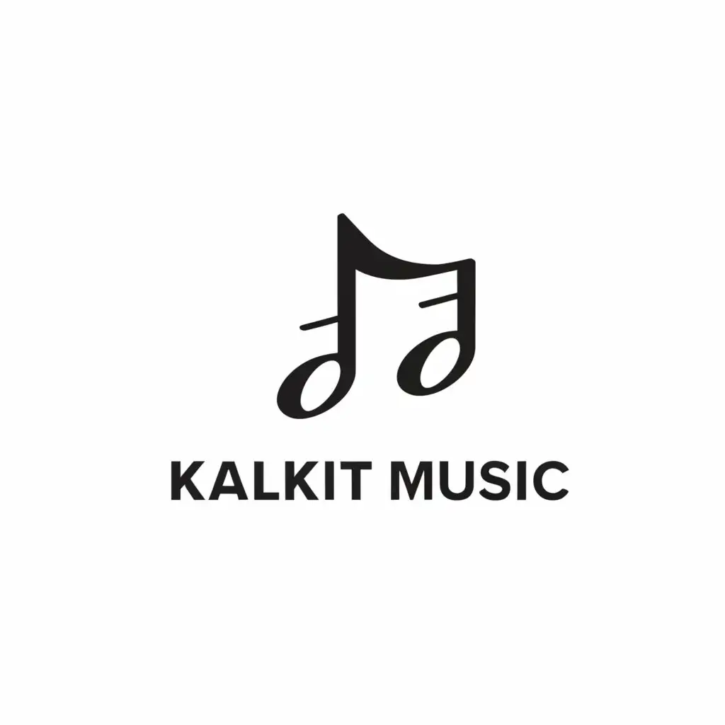 a logo design,with the text "KALKIT MUSIC", main symbol:MUSICal [make logo in one line],Minimalistic,be used in Entertainment industry,clear background