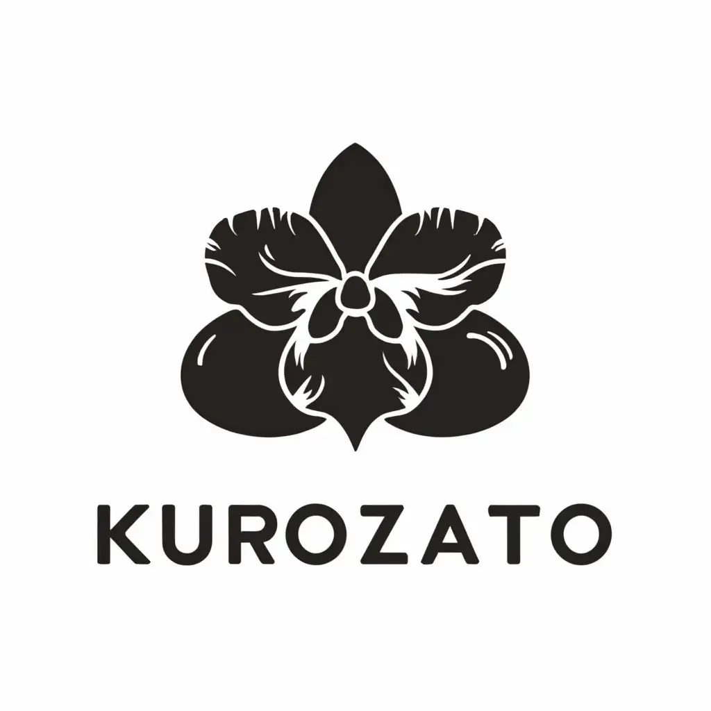 logo, black orchid, with the text "Kurozato", typography