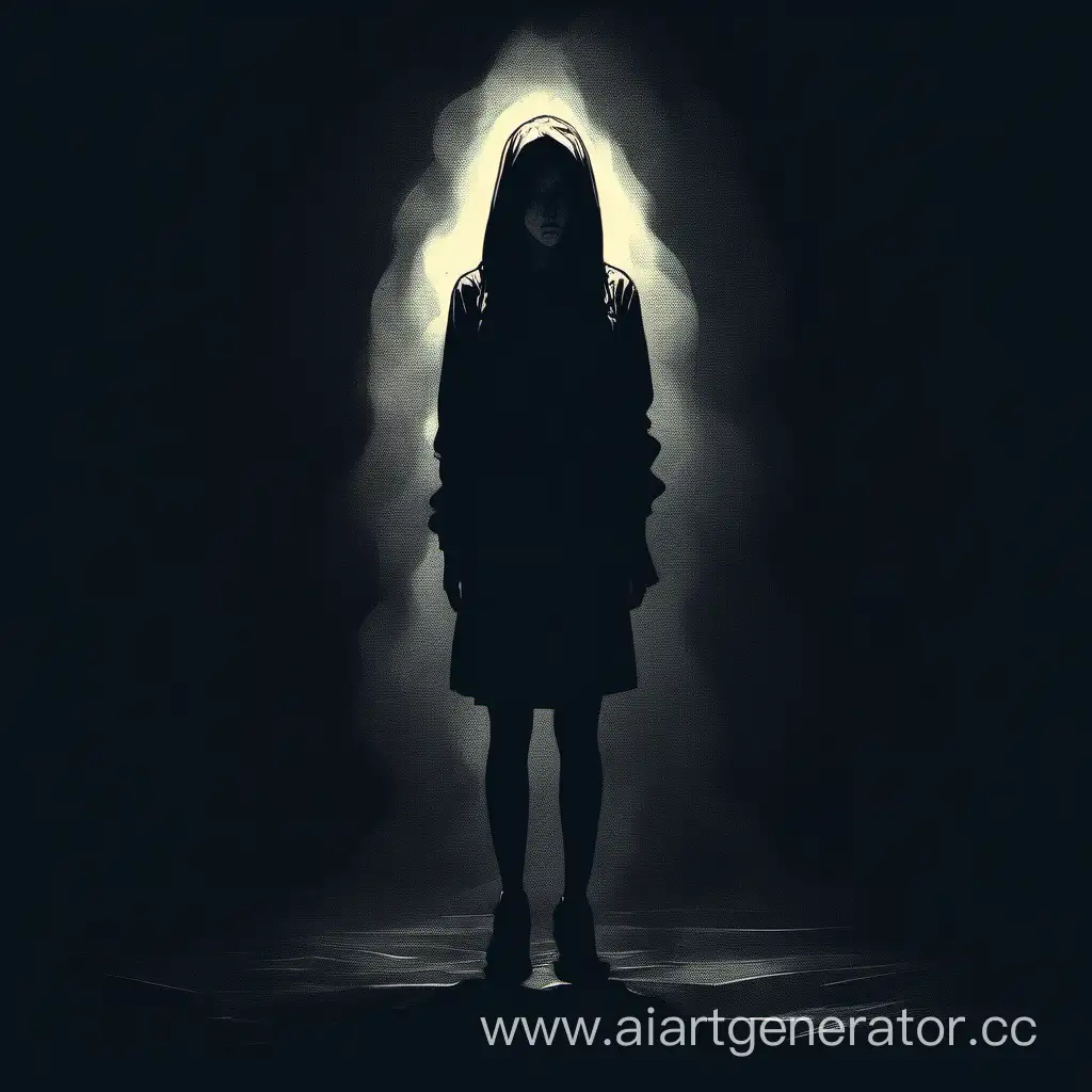 Mysterious-Girl-Standing-in-Darkness-Artistic-FullHeight-Portrait