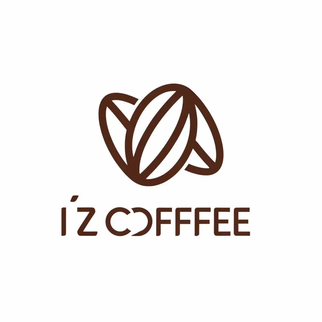 LOGO-Design-For-IZ-Coffee-Bold-Text-with-Coffee-Beans-Symbol-for-Retail-Industry
