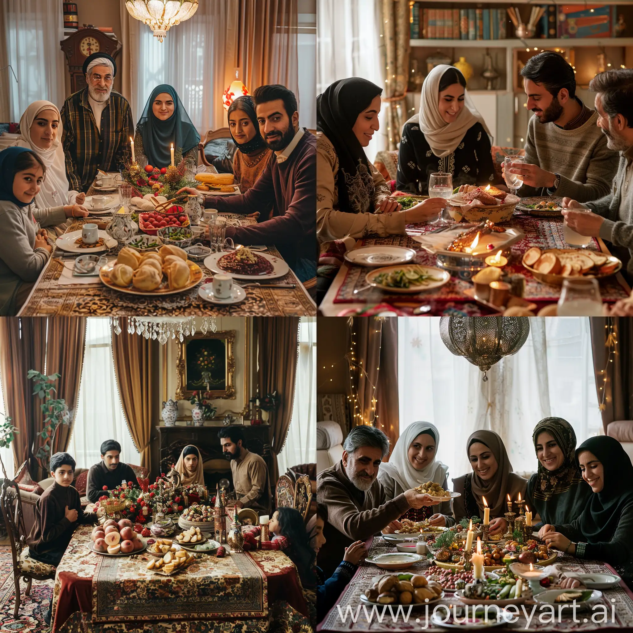 Iranian family around the New Year's table
