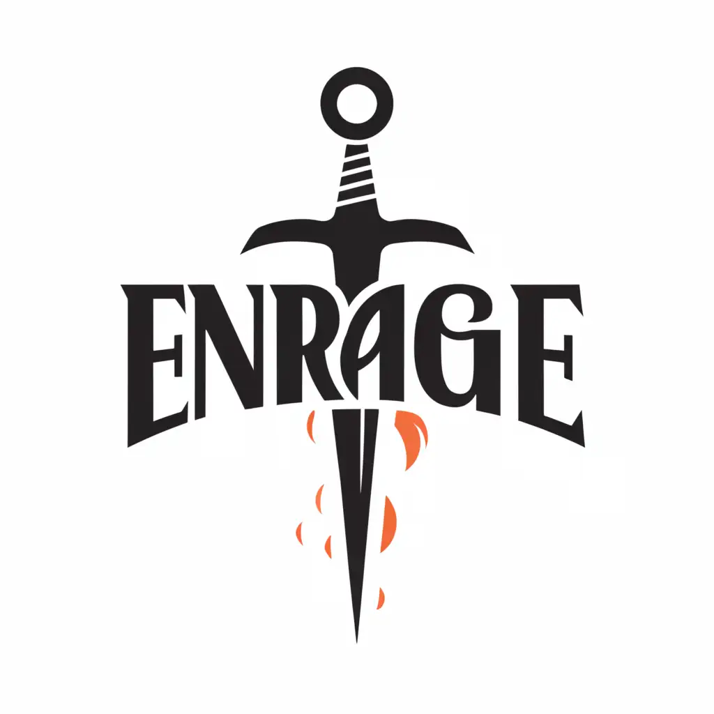 a logo design,with the text "Enrage", main symbol:sworde,Moderate,clear background