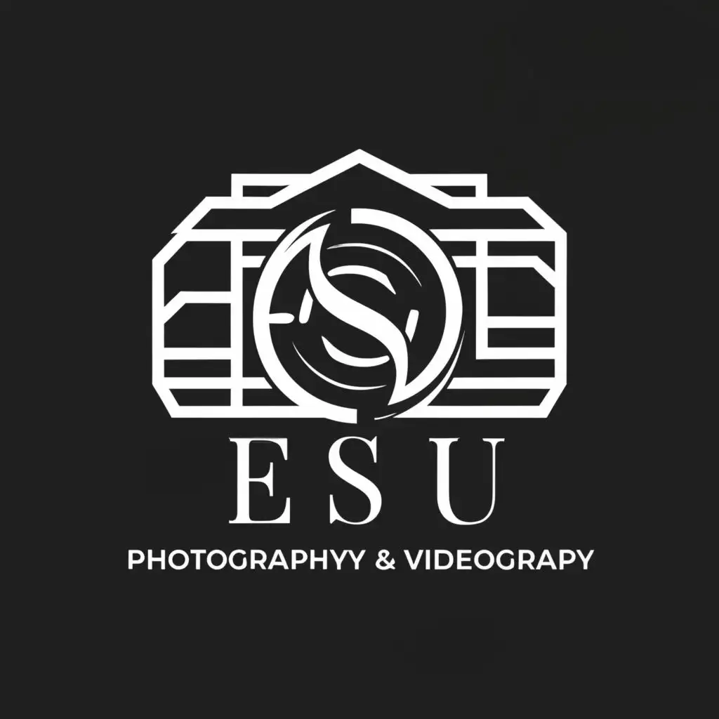 a logo design,with the text "Esu Photography and videography", main symbol:camera,Moderate,be used in Entertainment industry,clear background