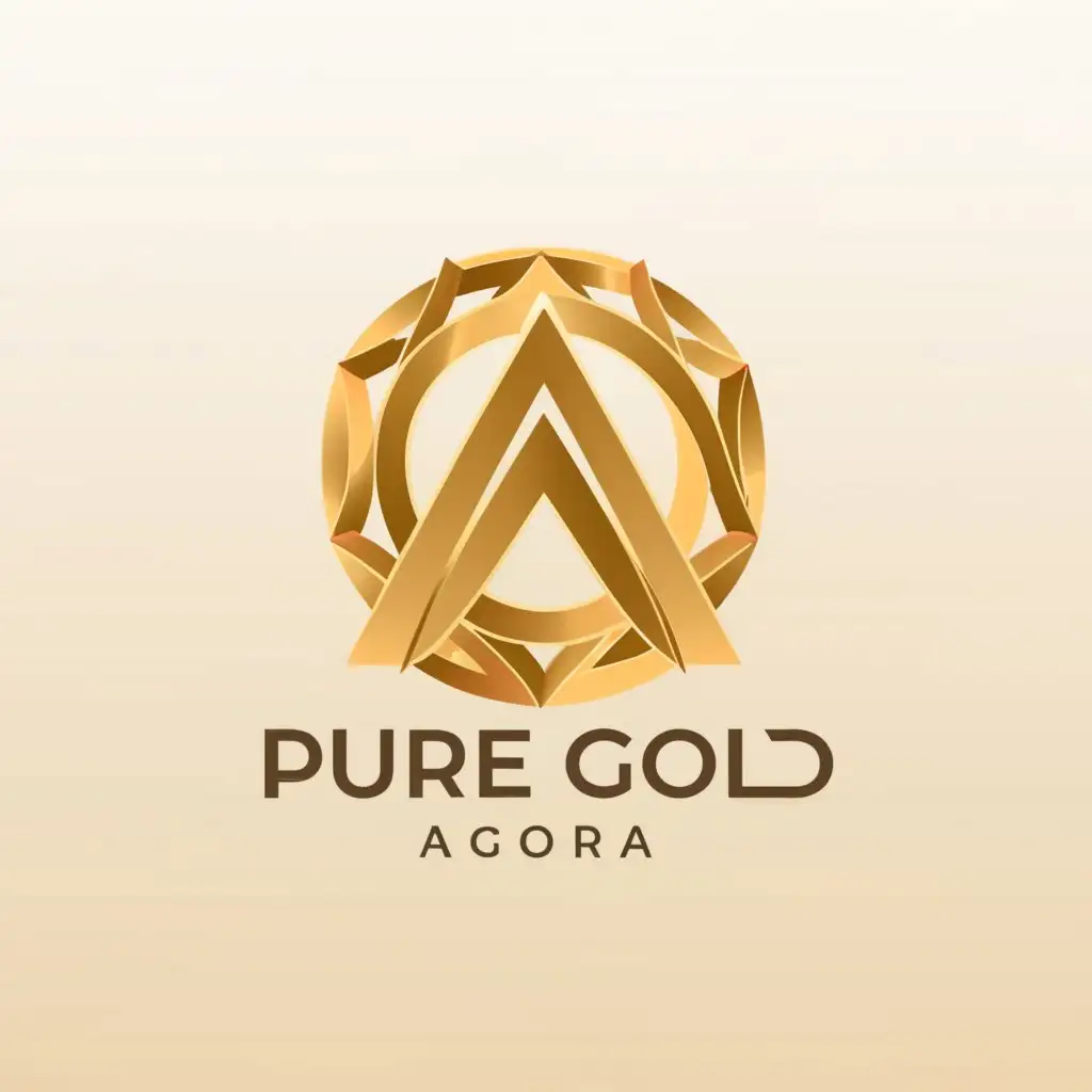a logo design,with the text "PureGold Agora", main symbol:Gold,Minimalistic,be used in Entertainment industry,clear background