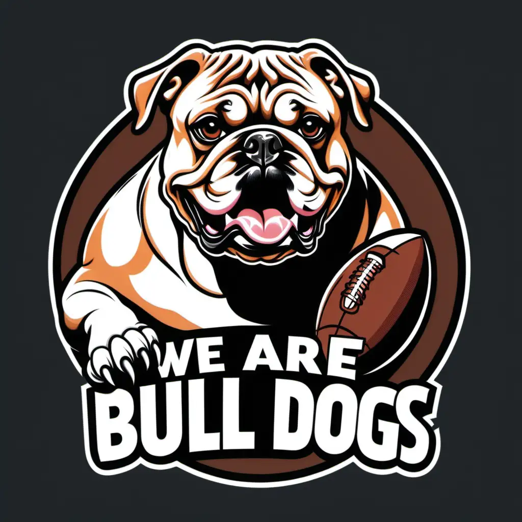 WE ARE BULL DOGS, Football, transparent background, png format