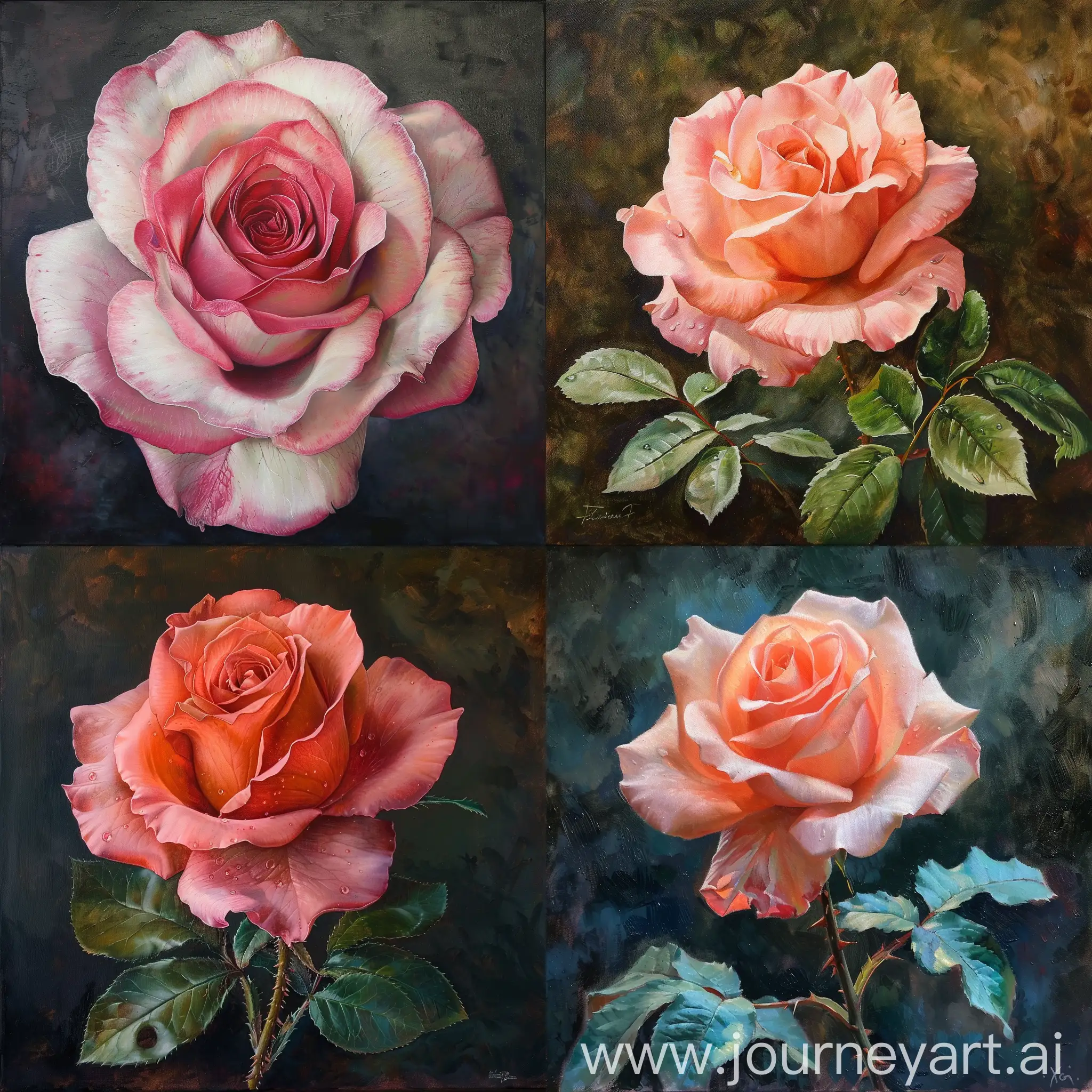Vibrant-Rose-Painting-Captivating-Floral-Artwork-in-Square-Format