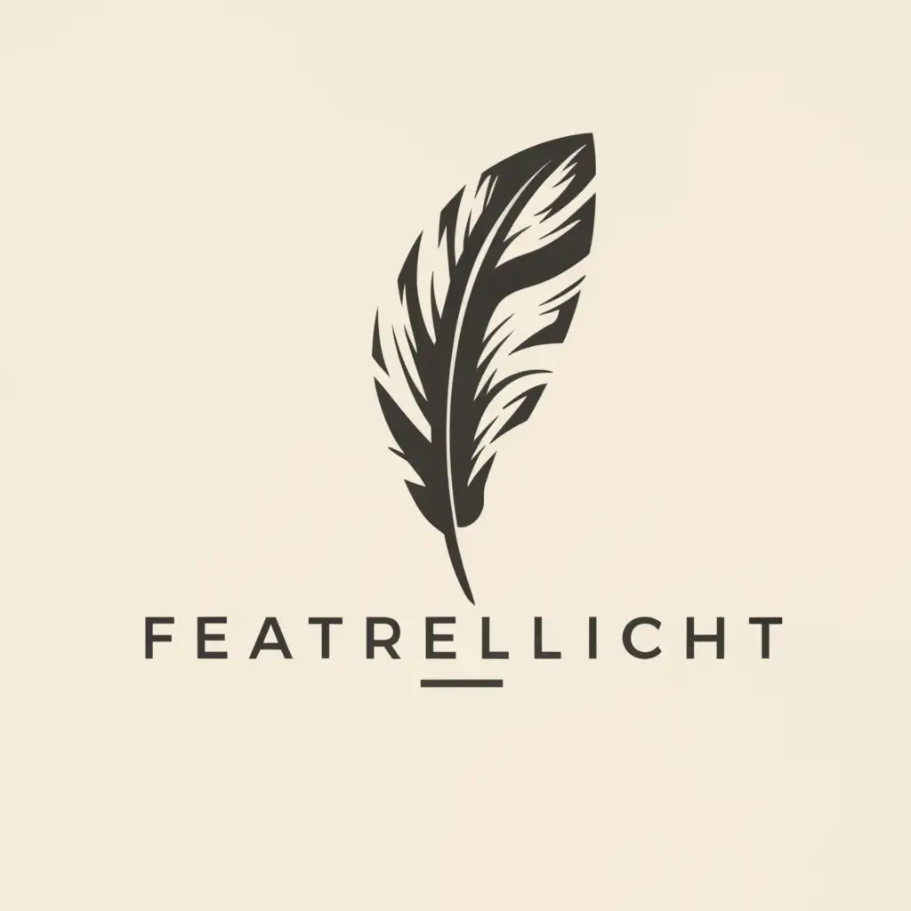 a logo design,with the text 'Federleicht', main symbol:a realistic feather,Minimalistic,clear background