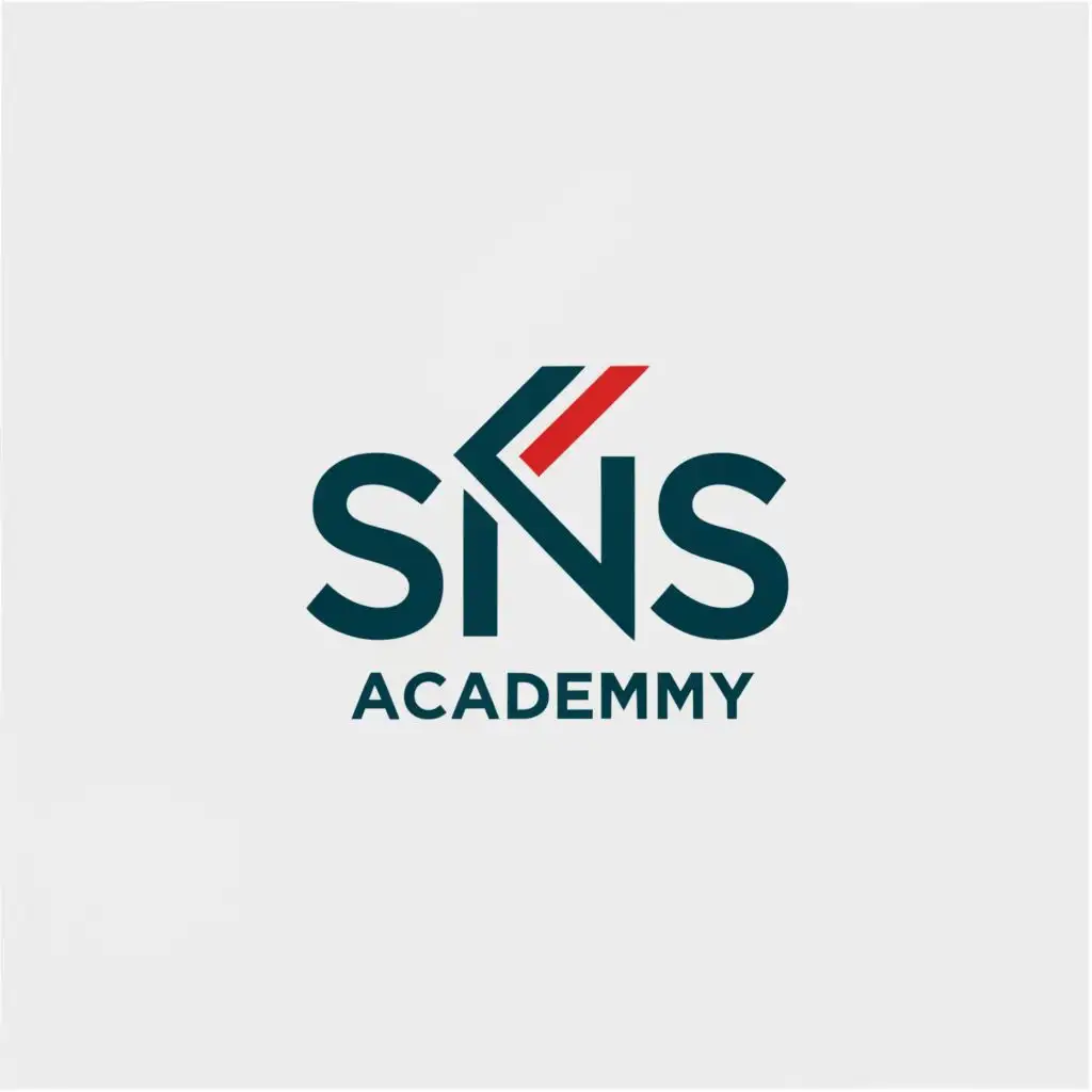 a logo design, with the text "SNS ACADEMY", main symbol: Typo of "SNS", moderate, clear background, red and blue colour,