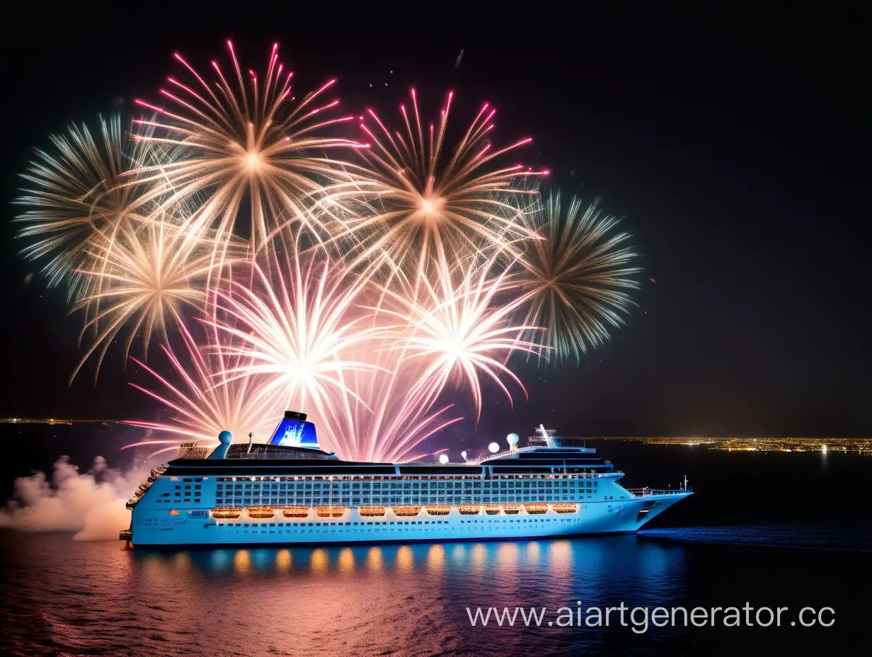 Aerial-Fireworks-and-Celebration-on-Cruise-Liner