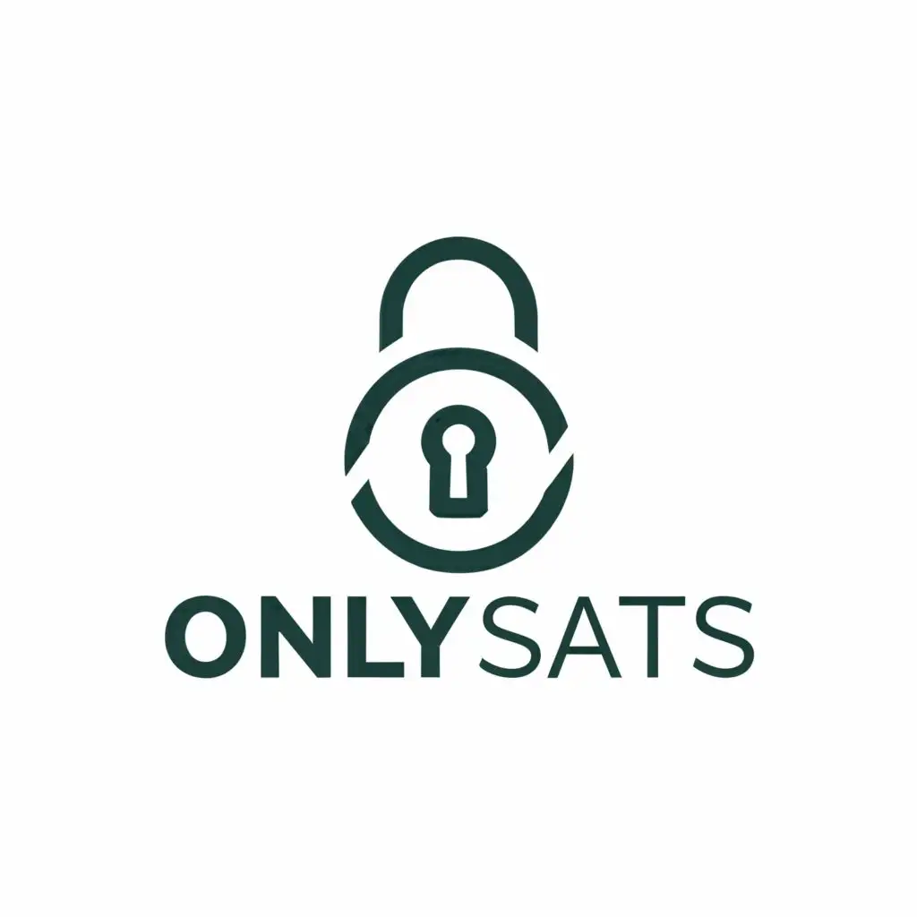 a logo design,with the text "Onlysats", main symbol:lock,Moderate,clear background