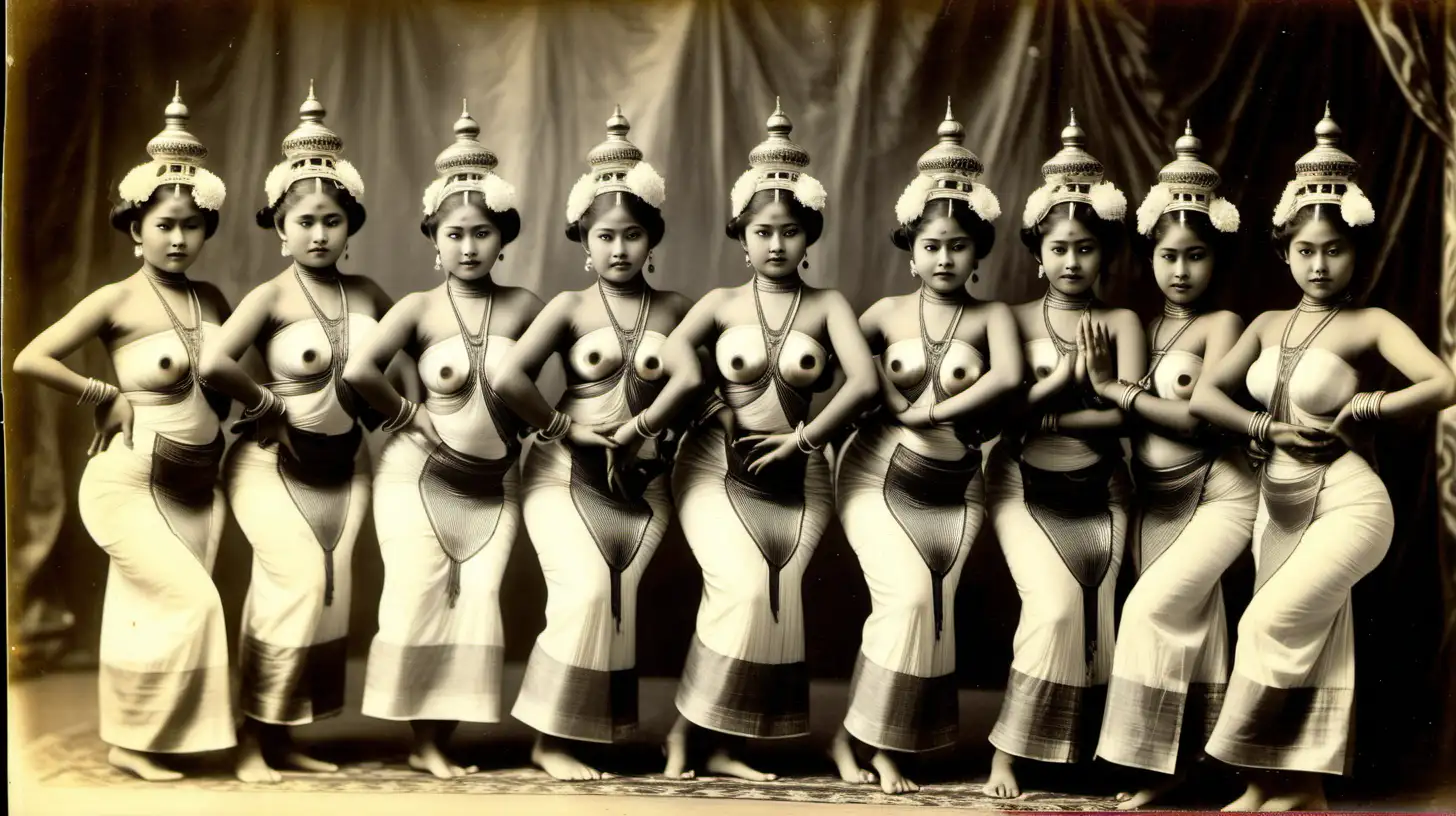 Sensual Vintage Bali Dancing Girls Circa 1910 Photographs