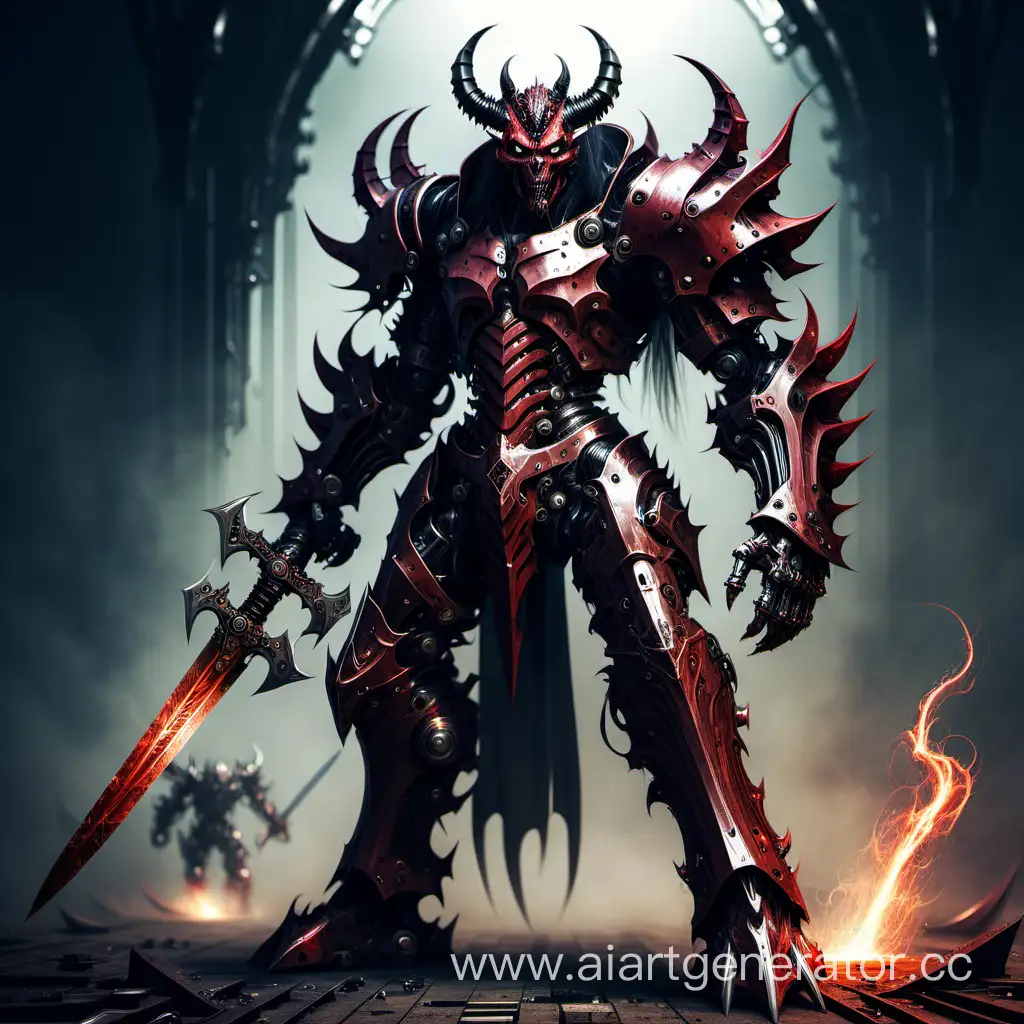 Mechanical-Armored-Demon-with-Sword