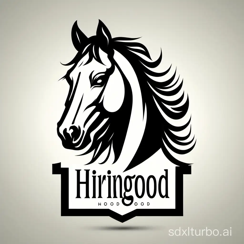 I want a branding logo for hiringhood with AI horse