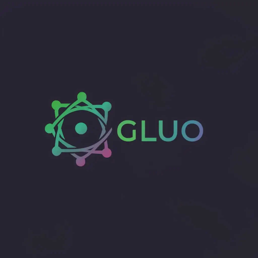 a logo design,with the text 'Gluon', main symbol:atom,Moderate, be used in Technology industry, clear background