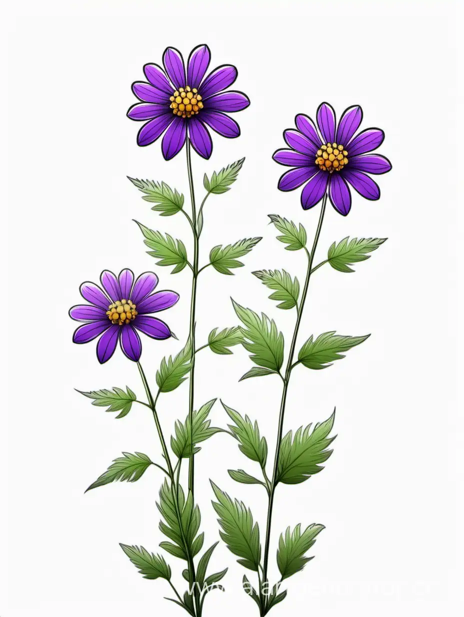 Elegant-Purple-Wildflower-Cluster-Stunning-Botanical-Line-Art-in-4K