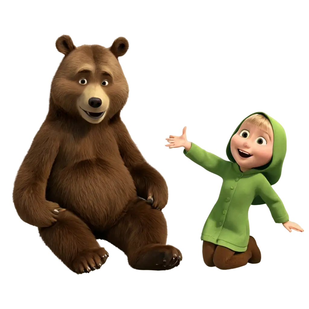 Masha and the Bear Captivating PNG Image Illustrating the Beloved ...