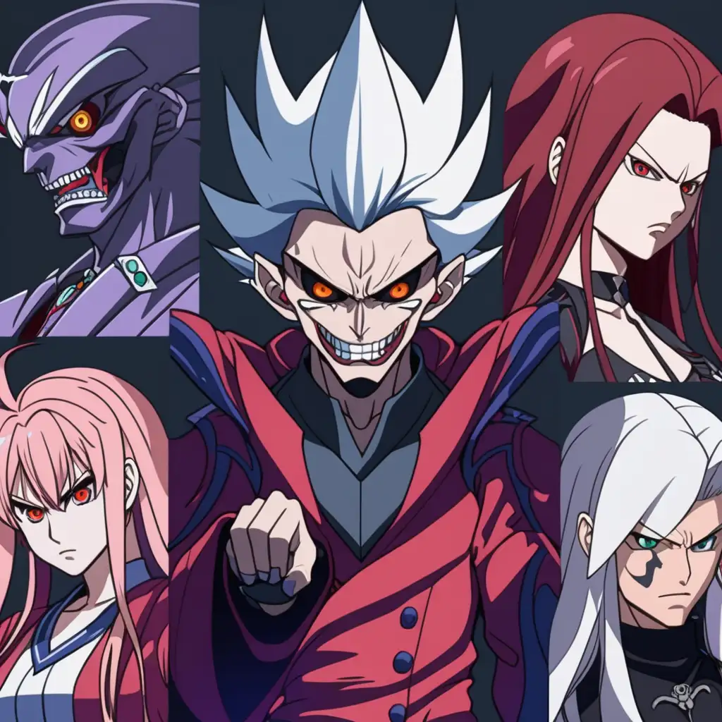 Sinister Anime Villains in Dark Environments